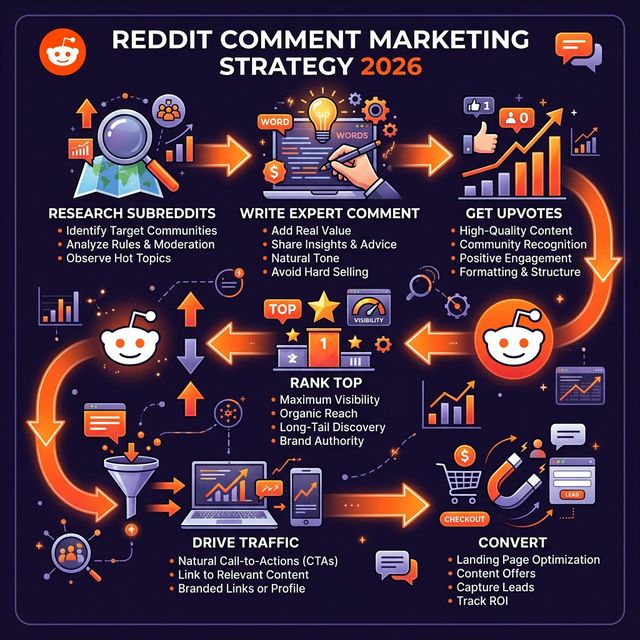 Reddit Comment Marketing Strategy Flowchart