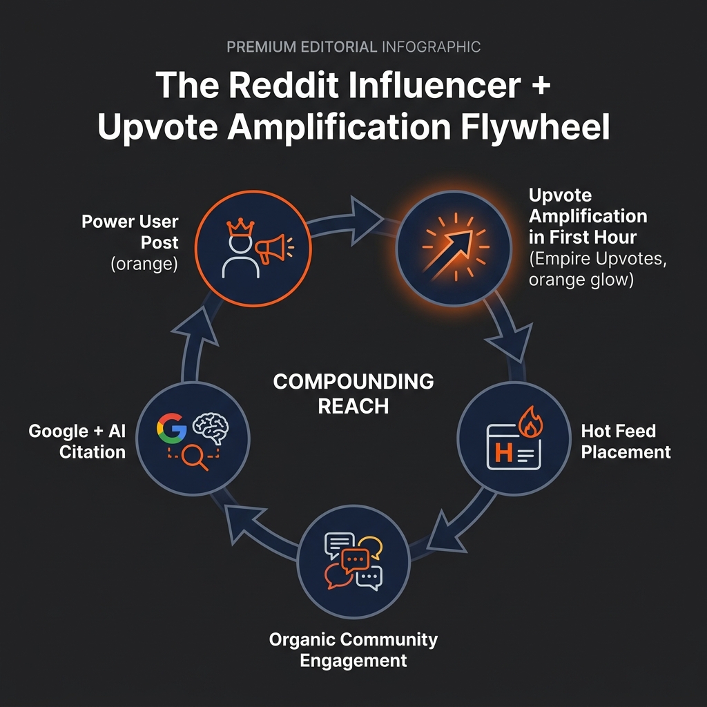 Reddit Influencer Upvote Amplification Flywheel 2026